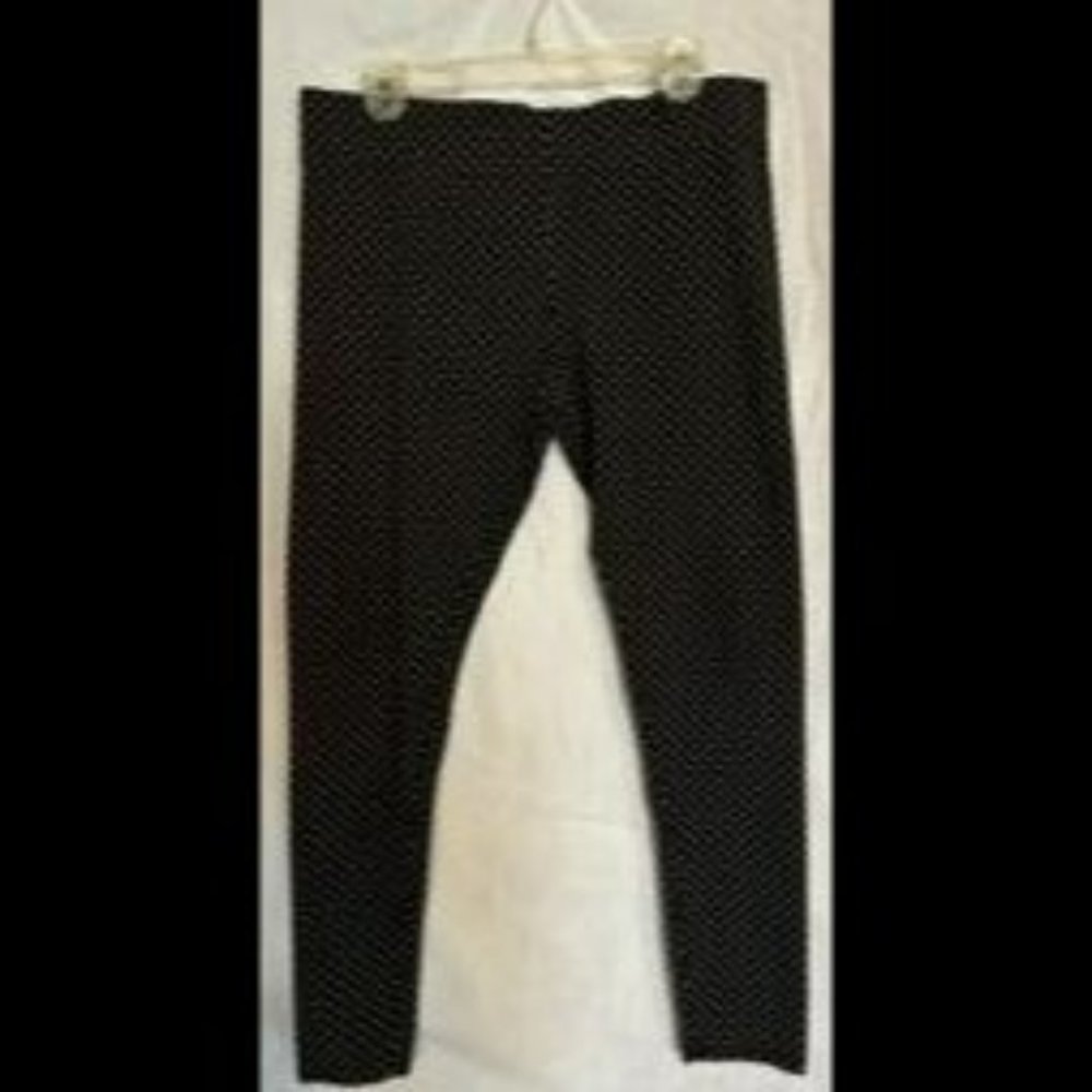 Black & Cream polka dot leggings, size L